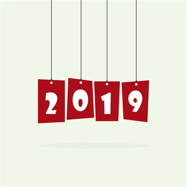 Банер Новий Рік 2019 Року Вектор Плоскому Стилі — стоковий вектор