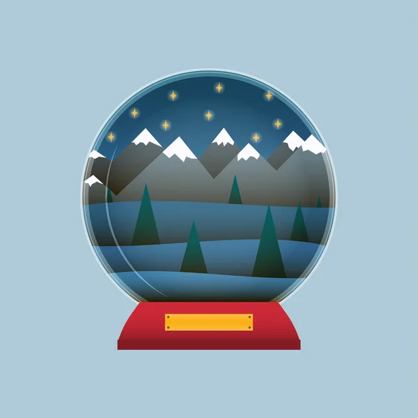 Snow globe new year and merry christmas, vector