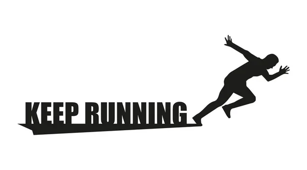 Running Logo Flachen Stil Auf Weißem Hintergrund Vektor — Stockvektor