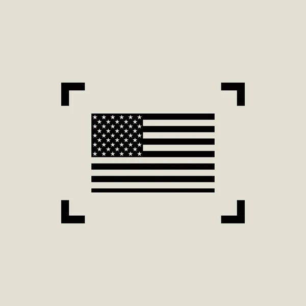 Flag America Focus Flat Style Vector Illustration — Stock Vector