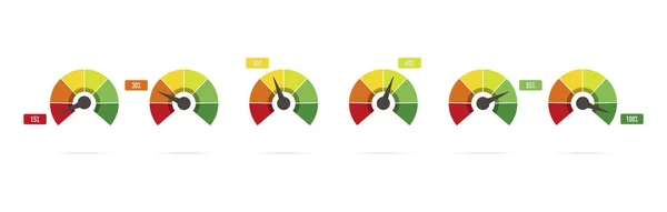 Escala Vermelho Verde Com Seta Estilo Plano Elemento Infográfico Vetor —  Vetores de Stock