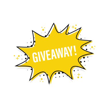 Düz stil, çizgili Tema Giveaway Afiş bubble - vektör