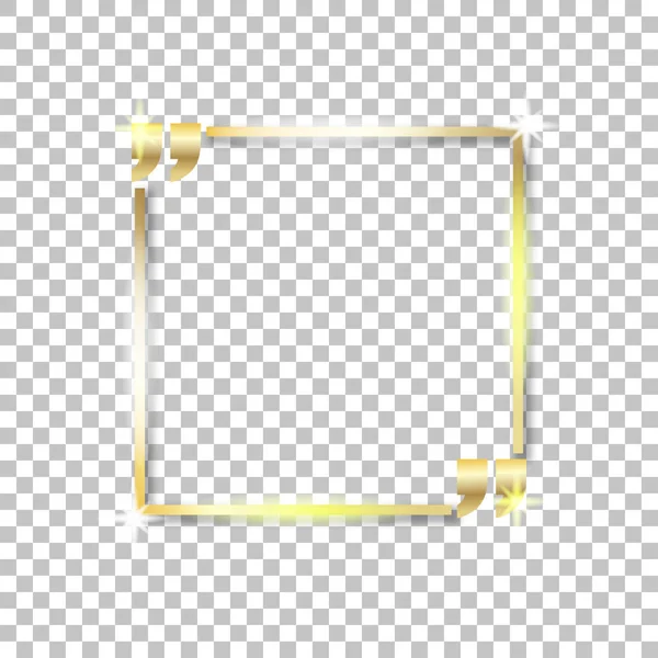 Золотий блискучий квадрат, на ізольованому фоні — стоковий вектор