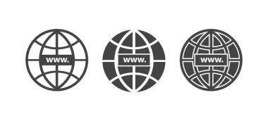 Www simgesi. Web sitesi simge. Ana bilgisayar sunucusu simgeler. Küre tarzında. Www ben