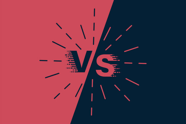 Versus style illustration. VS symbol. Battle headline template. 