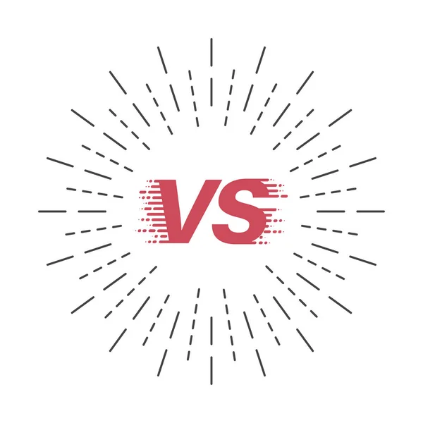 Ilustração em estilo Versus. Símbolo VS com sunburst. Cabeça de batalha —  Vetores de Stock