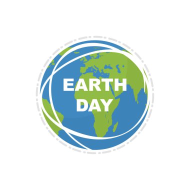 Dünya günü. Harita. Resimde mutlu Dünya günü. Düz stil. V