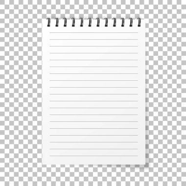 Defter mockup. Spiral ile unutmayın. Defter gerçekçi tarzı. Değil