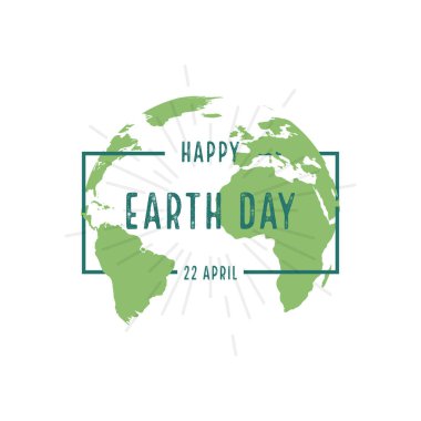 Dünya günü. Gösterim amacıyla mutlu Dünya günü. Düz styl vektörde