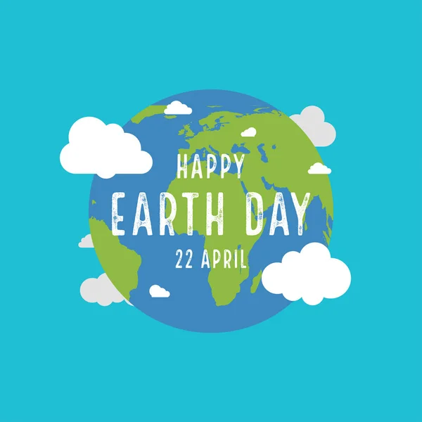 День Земли. Иллюстрация к Дню Счастливой Земли. Вектор в плоском стиле — стоковый вектор