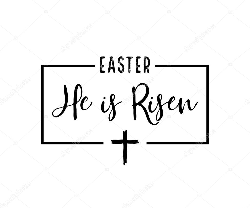 He is risen. Celebration day. Happy Easter day. - vector illustr