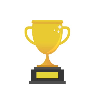 Kupa Kupası. Fincan altın renkli. Kupa düz tarzda. Yalıtılmış Bac