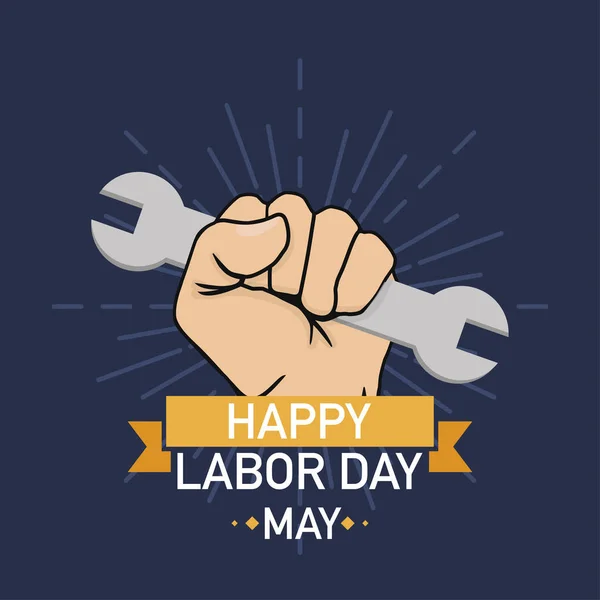 Labor day. Poster happy labour day. May celebration. Vector — Stock Vector