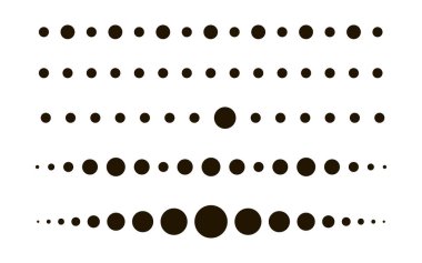 Dotted circle line set. Dot black colored. Flat design. Vector