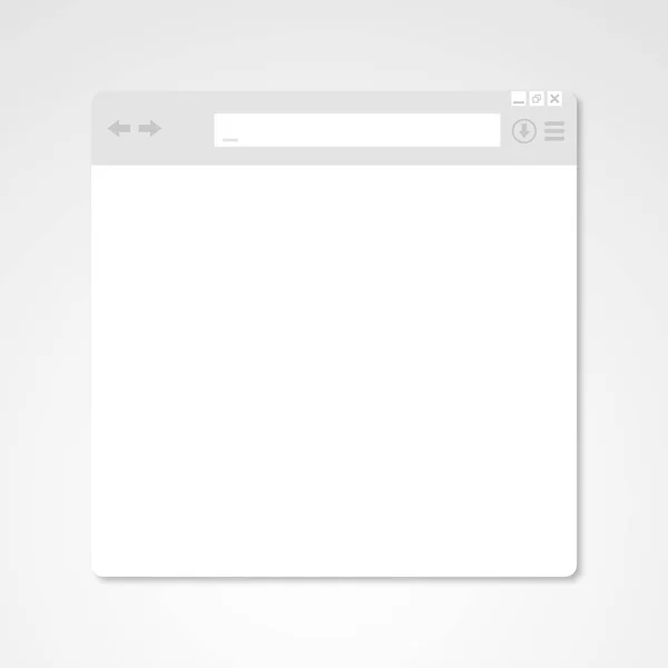 Ventana del navegador. Página web de maqueta de documentos de Internet en estilo plano . — Vector de stock