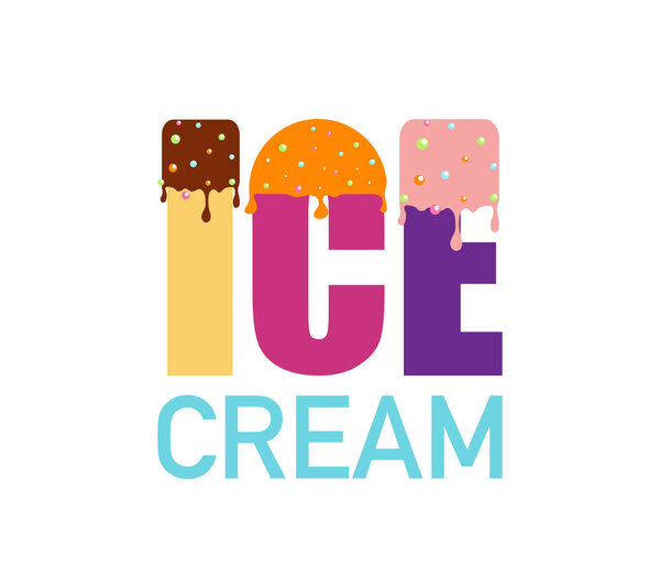Ice cream. illustration cartoon or flat design. Ice cream symbol