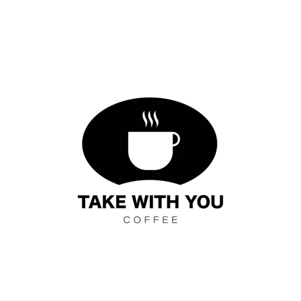 Coffee take with you. Cup icon in flat style. Drink coffee on wo — Stock Vector