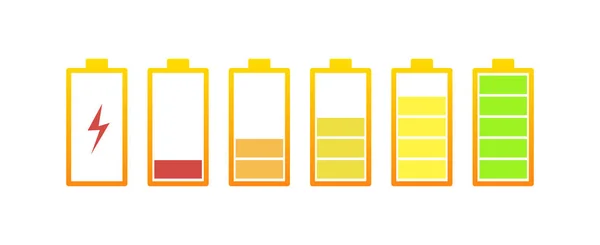 Icono de batería. Batería de combustible y juego vacío. Vector — Archivo Imágenes Vectoriales