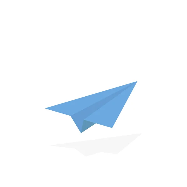 Papierflugzeug. Origami-Stil. Flugzeug mit Schatten. Vektor — Stockvektor