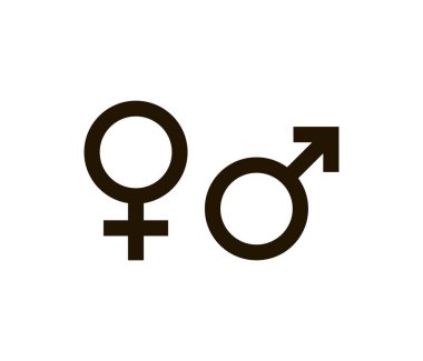 Cinsiyet sembolü beyaz arka planda izole. Cinsiyet simgesi. Vektör