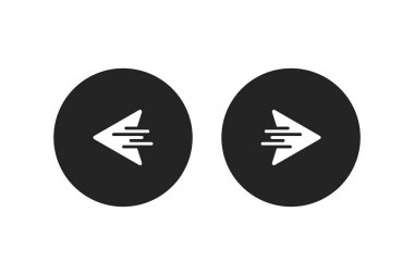 Sağ sol veya sonraki arka simge. Oklar sağ veya sol. Vektör