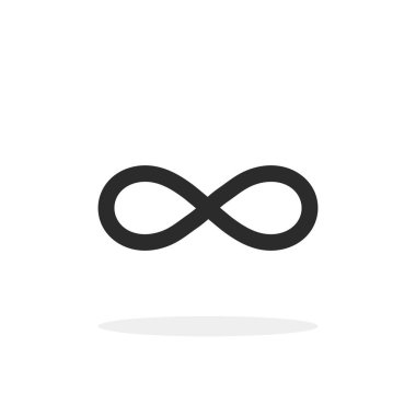 Sonsuzluk simgesi gri renkli. İzole beyaz arka plan. Sembol wi