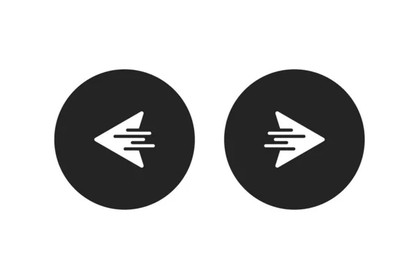 Ícone da direita para a esquerda ou para trás. Setas direita ou esquerda. Vetor —  Vetores de Stock