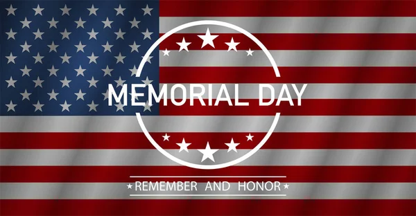 Memorial day. Remember and honor text. Vector — Stock Vector