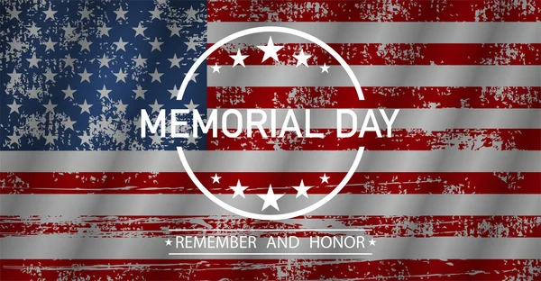 Memorial day. Remember and honor text. Vector — Stock Vector
