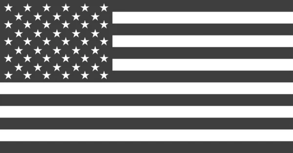 Bandeira EUA ou americana. Bandeira american black and white colored isol —  Vetores de Stock