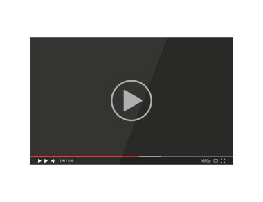 Video oynatıcı çubuğu. Beyaz bir backgrou düz tarzda Oyuncu video