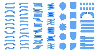 Şerit veya banner vektör seti. Düz vektör şeritler ibletti