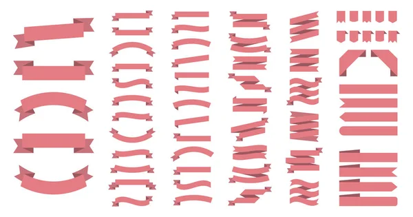 Ensemble de rubans ou de bannières vectorielles. Les bannières de rubans vectoriels plats isolent — Image vectorielle