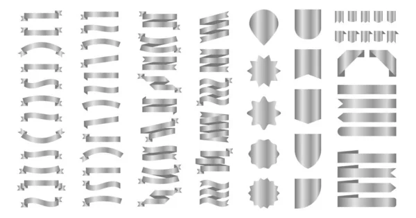 Bändchen oder Banner-Vektor-Set. flache Vektorbänder Banner isolieren — Stockvektor