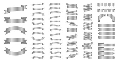 Şerit veya banner vektör seti. Düz vektör şeritler ibletti