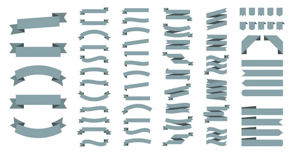 Cinta o conjunto de vector de banner. Cintas vectoriales planas banners aislar — Archivo Imágenes Vectoriales