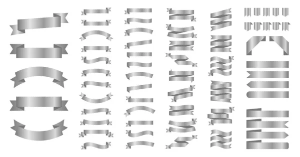 Cinta o conjunto de vector de banner. Cintas vectoriales planas banners aislar — Archivo Imágenes Vectoriales