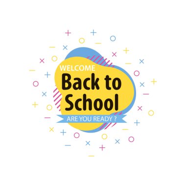 Okul setine dönüyoruz. Renkli afiş. Geri okula yaratıcı ba