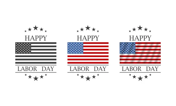 Ευτυχισμένο πανό για την ημέρα εργασίας. Τα αμερικάνικα πανό είναι έτοιμα. Ηνωμένες Πολιτείες σημαία διάνυσμα BA — Διανυσματικό Αρχείο
