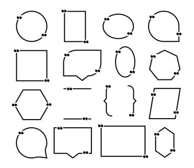 Teklif kutusu çerçevesi, set. Alıntı paragraf sembolü simgesi. Teklif inf