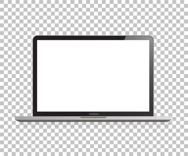 Laptop realistic computer in mockup style. Laptop isolated on a — Stock Vector