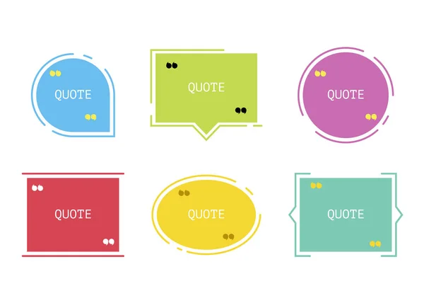 Quote box vector set. Various colored quote box. Vector — Stock Vector