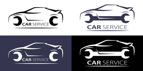 Logotipo de serviço de carro linear para design de conceito. Vetor isolado. Registo — Vetor de Stock