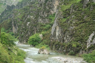 Cares nehrinin ortasında kayalar.