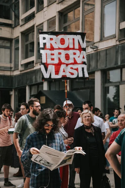 Sırbistan'da dikte protestosu. — Stok fotoğraf