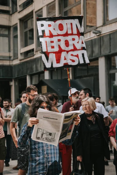 Protest against dictature in Serbia. — Stock Photo, Image