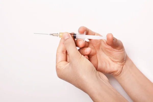 Doctor Holding Syringe Her Hand — Stock Photo, Image