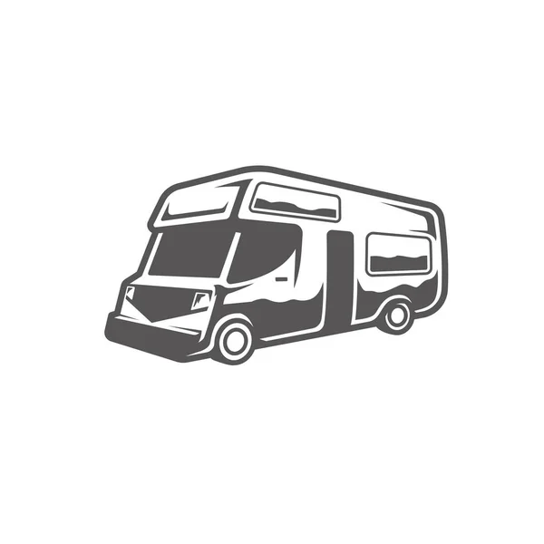 Camper Van Forma Isolada Ilustração Vetor Fundo Branco Sílhueta Gráfica — Vetor de Stock