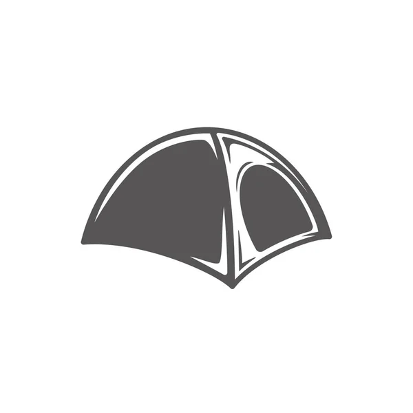 Silhouette Tente Camp Isolée Sur Fond Blanc Illustration Vectorielle Matériel — Image vectorielle