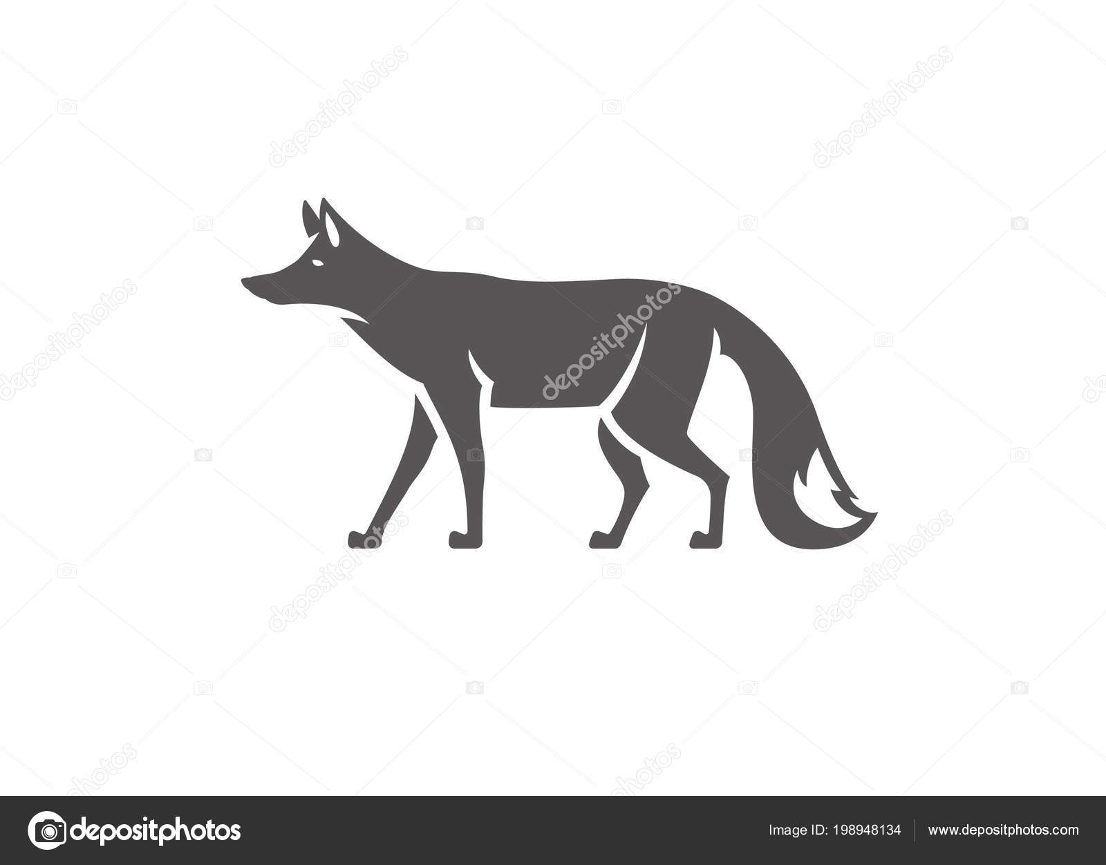 Fox Silhouette Isolated White Background Vector Illustration Standing Fox Vector Vector Image By C Provectors Vector Stock